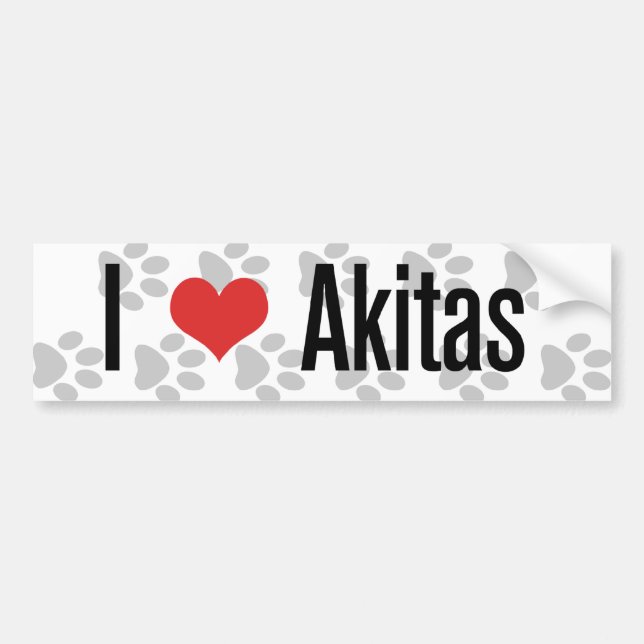 I (heart) Akitas Bumper Sticker (Front)