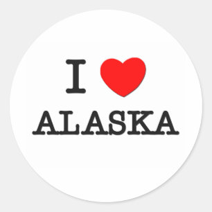 I HEART ALASKA CLASSIC ROUND STICKER