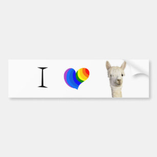 I heart alpaca bumper sticker