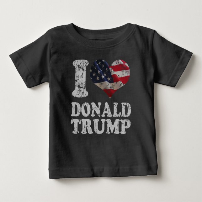 I heart American Flag Donald Trump Baby T-Shirt (Front)