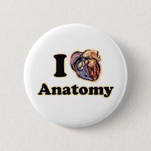 I heart Anatomy Science Super Geek Teacher 6 Cm Round Badge