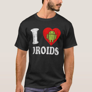 I HEART ANDROID LOVE DROID LOGO ROBOT SHIRT
