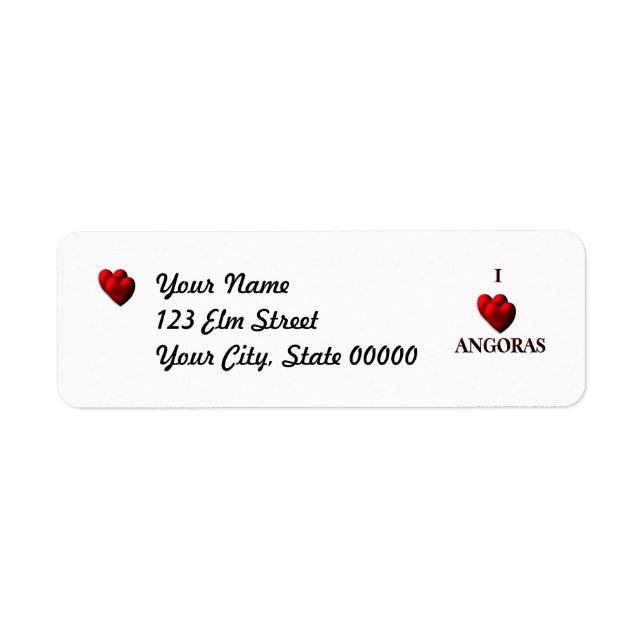 I Heart Angoras Return Address Label (Front)