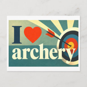 "I [Heart] Archery" Postcard