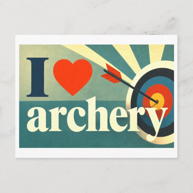 "I [Heart] Archery" Postcard (Front)
