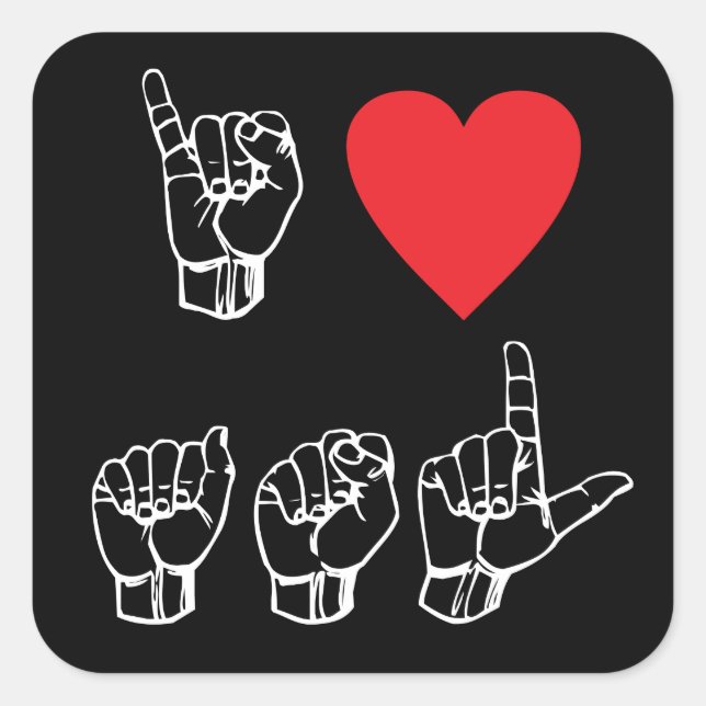 I Heart ASL I Love Sign Language Sticker (Front)