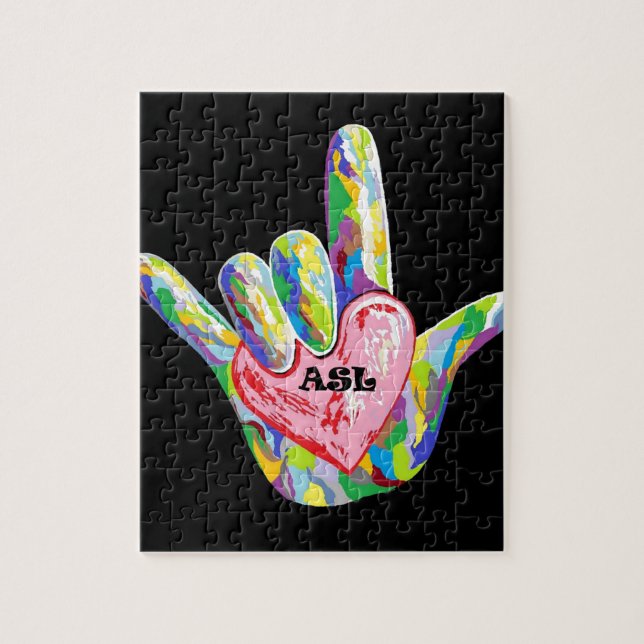I Heart ASL Jigsaw Puzzle (Vertical)