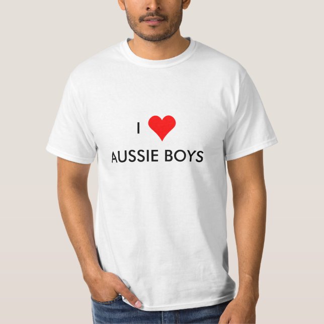 i heart aussie boys T-Shirt (Front)