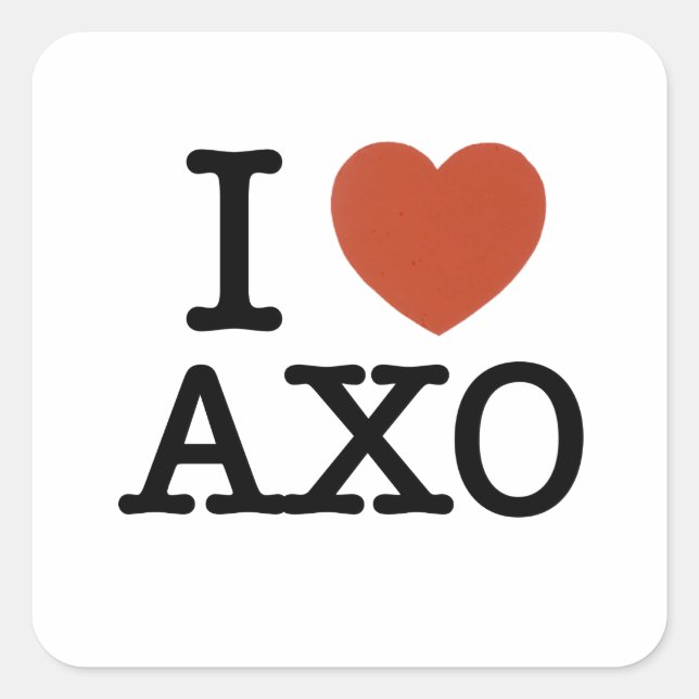 I heart axo square sticker (Front)
