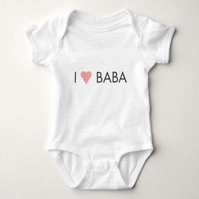 I HEART BABA and DEDO Baby Bodysuit (Front)