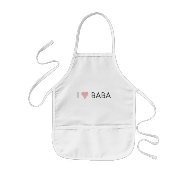 I HEART BABA KIDS APRON (Front)