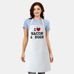 I heart bacon and egss fun breakfast kitchen apron