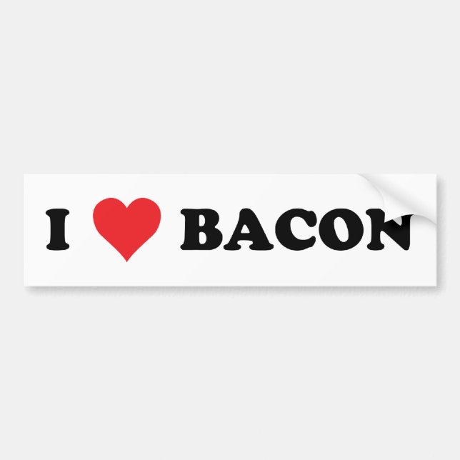 I Heart Bacon Bumper Sticker (Front)
