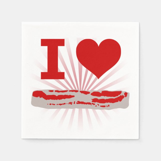 I Heart Bacon Napkin (Front)