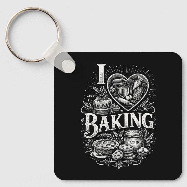 I Heart Baking Key Ring (Front)