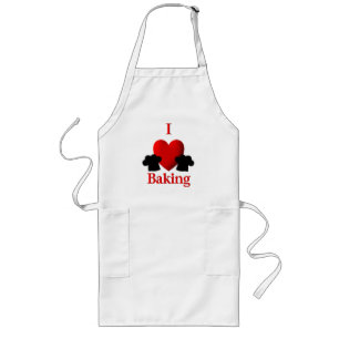 I Heart Baking Long Apron