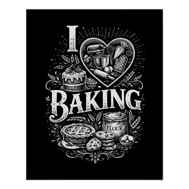 I Heart Baking Poster (Front)