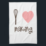 I Heart Baking Tea Towel<br><div class="desc">Thank you for your interest in Sweet Tooth Design Studio! Please feel free to contact me should you have any questions, if would like changes to the design colours, or if you require a coordinating piece that you do not see posted in my shop. E-mail me at sweettoothstudio@gmail.com with your...</div>