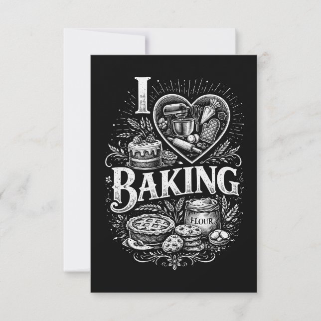 I Heart Baking Thank You Card (Front)