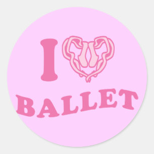 I Heart Ballet Classic Round Sticker
