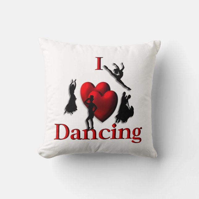I Heart Ballet Dance Cushion (Front)