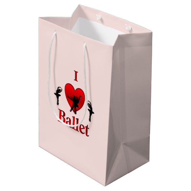 I Heart Ballet Medium Gift Bag (Back Angled)