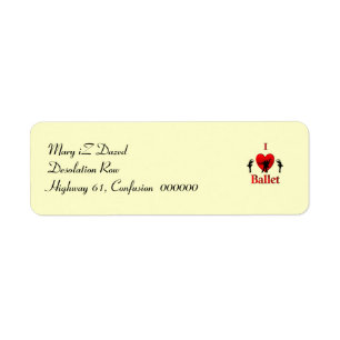 I Heart Ballet Return Address Label