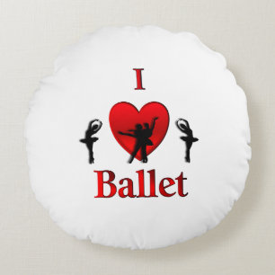 I Heart Ballet Round Cushion