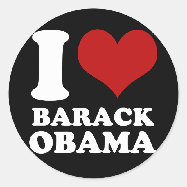 I heart Barack Obama Classic Round Sticker (Front)