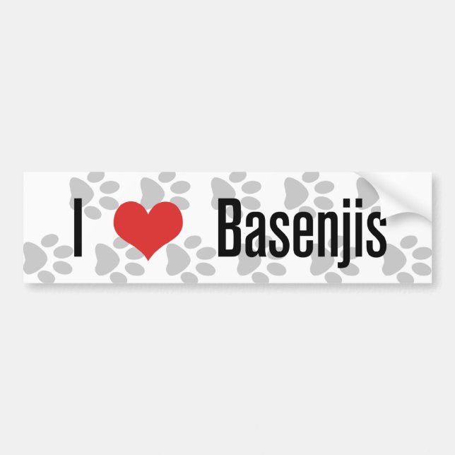 I (heart) Basenjis Bumper Sticker (Front)
