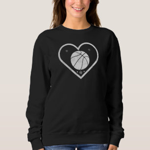 I Heart Basketball Vintage Grunge White Sweatshirt