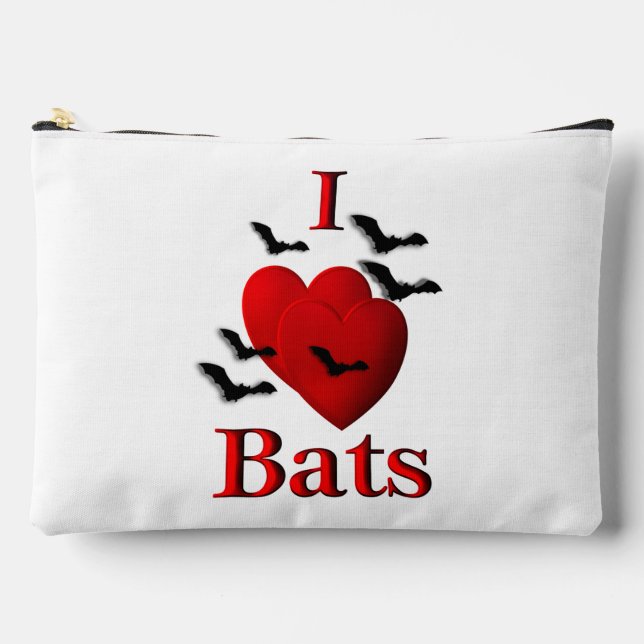 I Heart Bats Accessory Pouch (Front)
