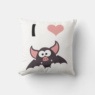 I heart bats cushion