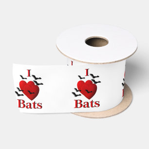I Heart Bats Satin Ribbon
