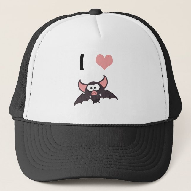 I heart bats trucker hat (Front)