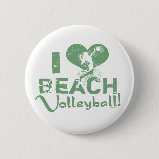 I Heart Beach Volleyball 6 Cm Round Badge (Front)