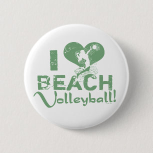 I Heart Beach Volleyball 6 Cm Round Badge