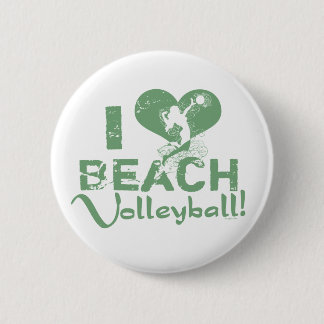 I Heart Beach Volleyball 6 Cm Round Badge