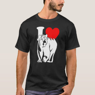 I Heart Bears Cute I Love Bears Grizzly Bear T-Shirt