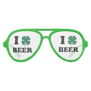 I Heart Beer Aviator Sunglasses