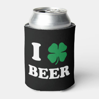 I Heart Beer Black Can Cooler