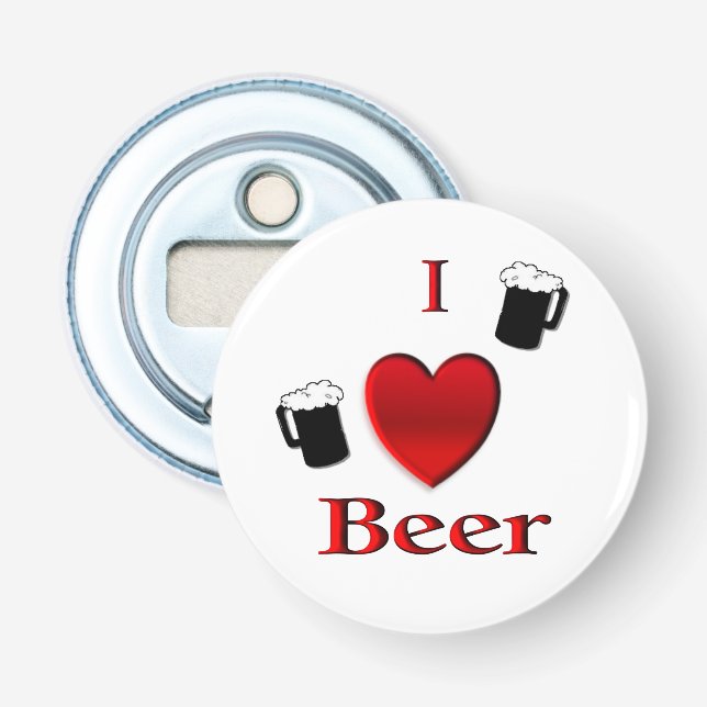 I Heart Beer Design Bottle Opener (Front)