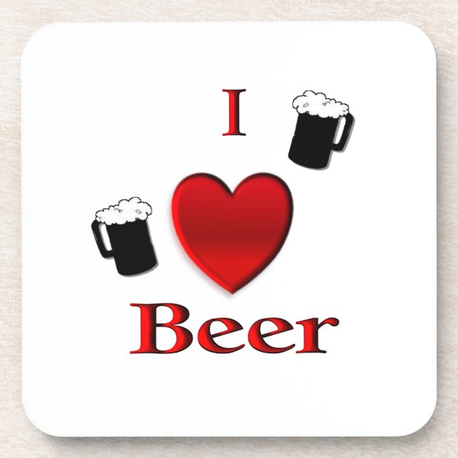 I Heart Beer Design Coaster (Front)