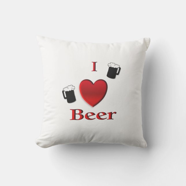 I Heart Beer Design Cushion (Front)