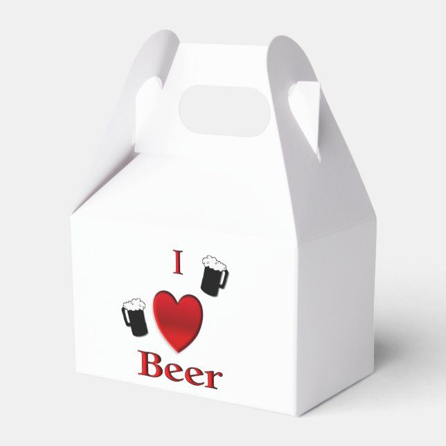 I Heart Beer Design Favour Box (Front Side)