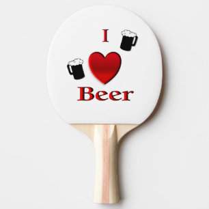 I Heart Beer Design Ping Pong Paddle