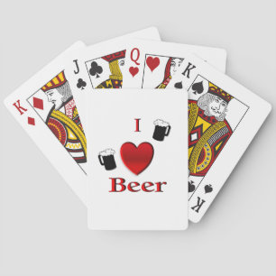I Heart Beer Design Playing Cards