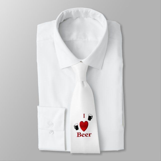 I Heart Beer Design Tie (Tied)