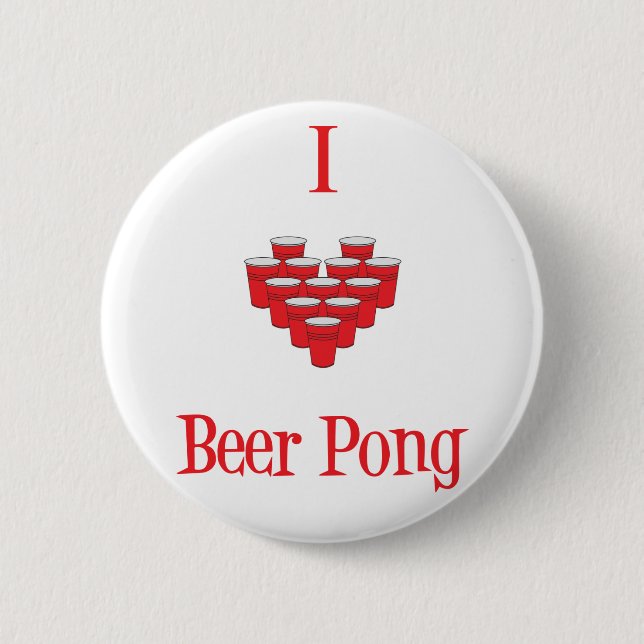 I (heart) Beer Pong Button (Front)