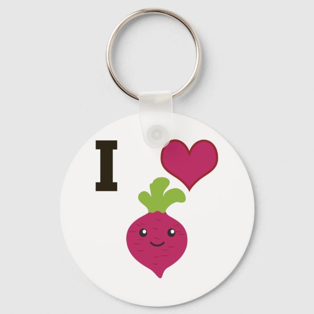 I Heart Beets Key Ring (Front)